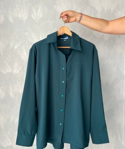 Ref. 001: Camisera oversize verde petrolio