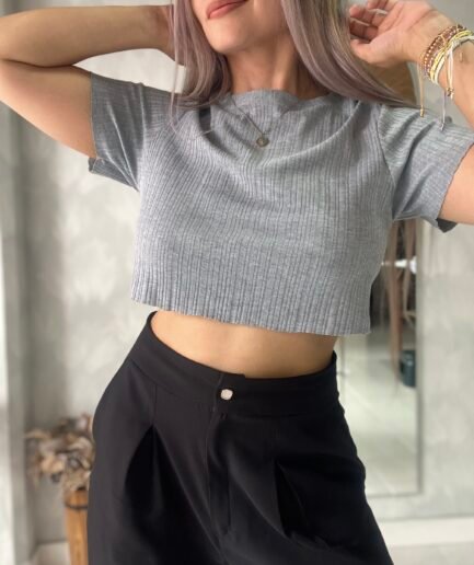 Ref. 007: Blusa extra-corta gris