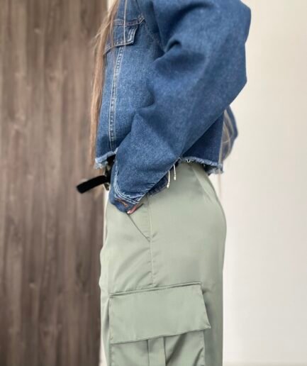 Ref. 019: Pantalón recto cargo - verde pistacho
