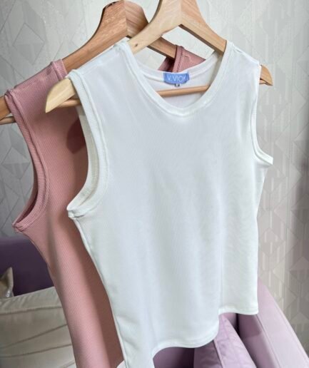 Ref. 024: Blusa sisa cuello redondo - blanco