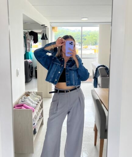 Ref. 027: Pantalón recto formal - gris claro