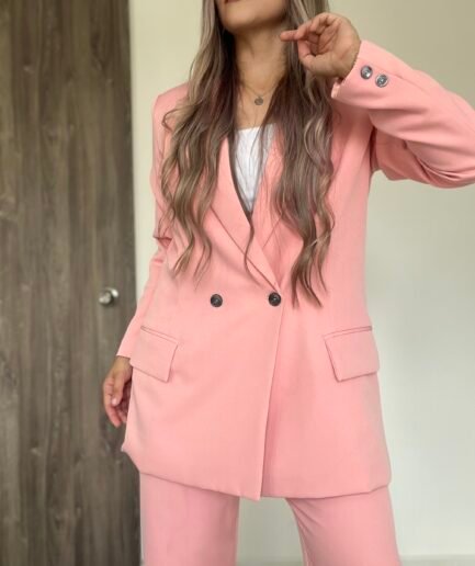Ref. 031: Set blazer oversize y pantalón clásico - palo de rosa