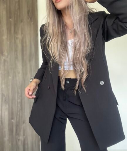 Ref. 031: Set blazer oversize y pantalón clásico - negro