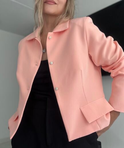 Ref. 043: Chaqueta corta cuello polo - salmón