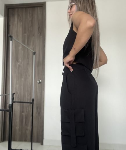 Ref. 056: Pantalón cargo liviano - negro