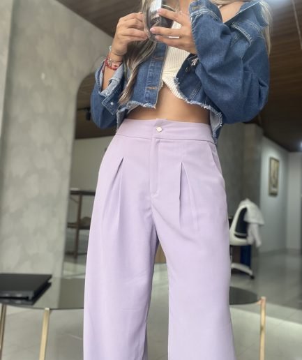 Ref. 015: Pantalón corte clásico en color lila nude