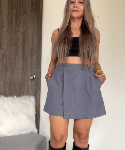 Ref. 060: Falda/short liviana - color gris índigo