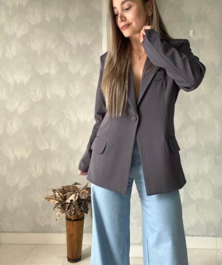 Ref. 067: Blazer elegante semiceñido - gris oscuro