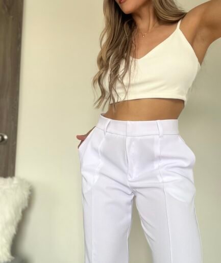 Ref. 067: Pantalón recto semiceñido - blanco