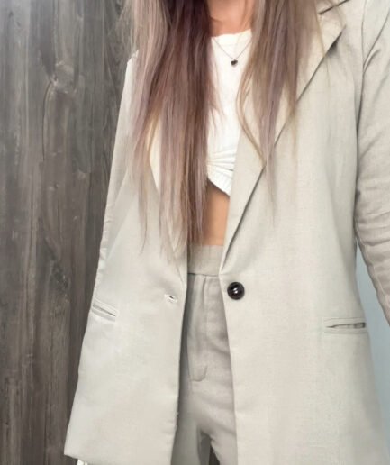 Ref. 072: Set blazer y pantalón livianos - café avellana