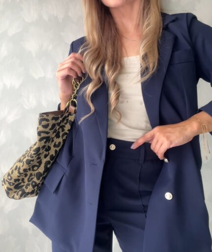 Ref. 077-5: Pantalón clásico semicampana - azul oscuro