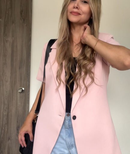 Ref.078-1: Blazer semioversize manga corta - palo de rosa