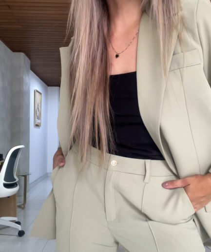 Ref. 077-5: Pantalón clásico semicampana - verde manzana