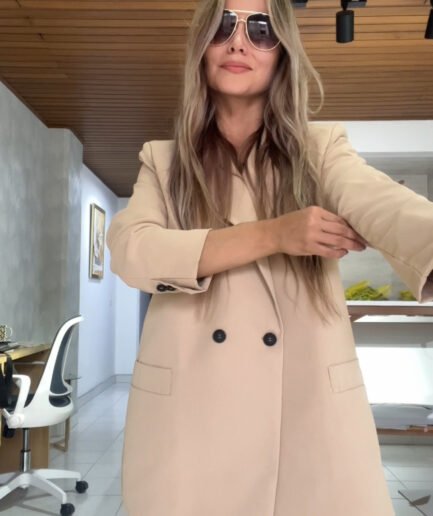 Ref. 080: Blazer oversize y falda clásica línea A - nude