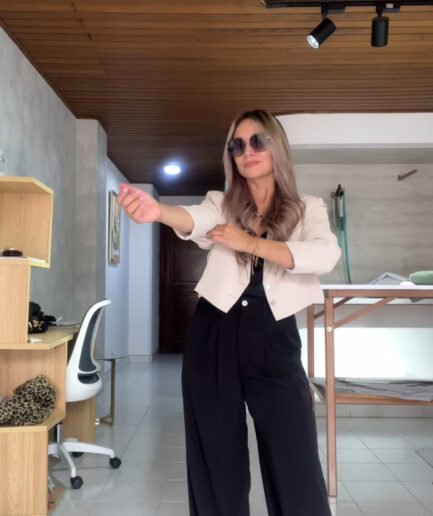 Ref. 074-2: Pantalón recto ancho - negro