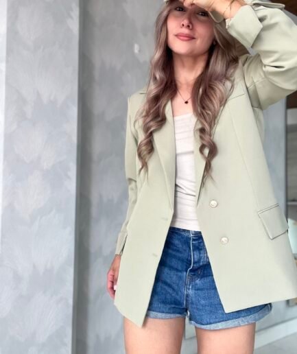 Ref.077- 4: Blazer Semioversize - verde manzana